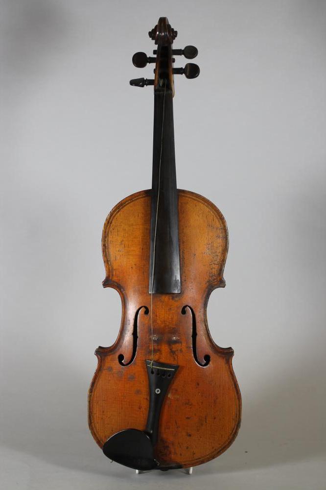 A FRENCH COPY OF AN ITALIAN VIOLIN, bears label Giovan Paolo Maggini, Brescia, 1672, with a 14 1/