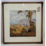 R. PARSONS (Australian, 20th Century), Landscape with Farmstead, oil on board, signed, 14 1/2" x