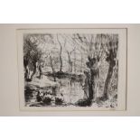 CAMILLE PISSARRO (French 1830-1903), "Gardeuse D'Oies", lithograph, unsigned, studio stamp, image