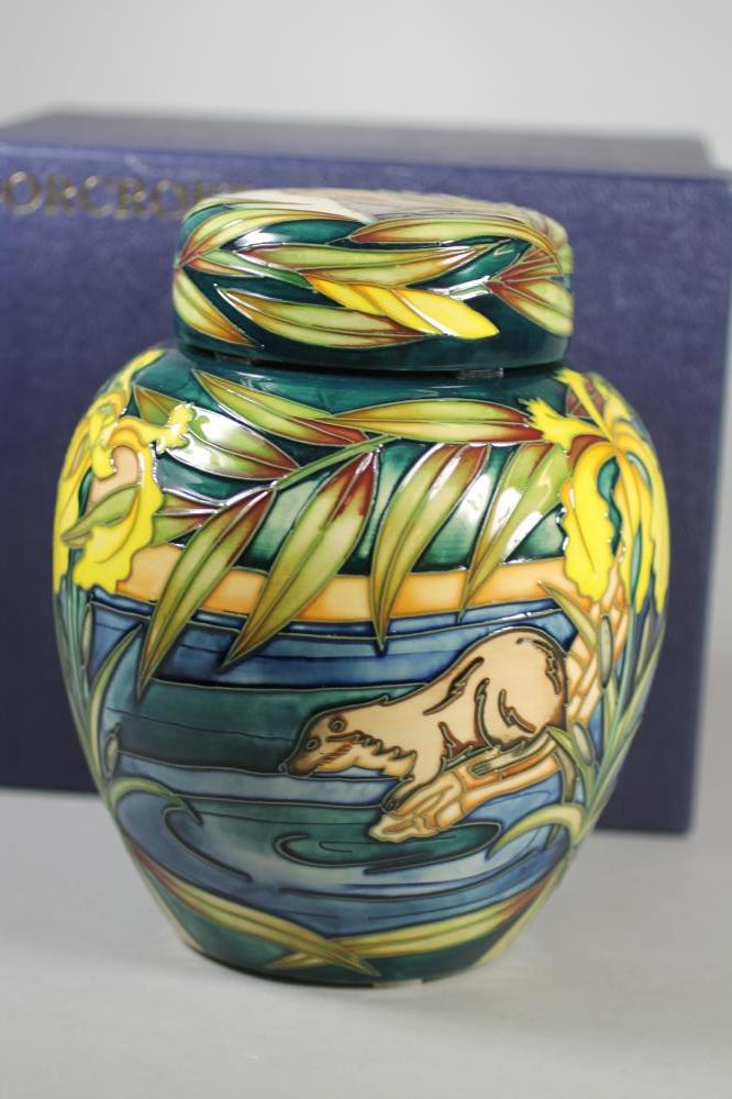 A MOORCROFT POTTERY LIMITED EDITION JAR AND COVER, 2004, of ovoid form, designed by Sian Leaper with - Image 2 of 4