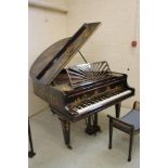 A BABY GRAND PIANO by Collard & Collard, early 20th century, the black lacquered chinoiserie case