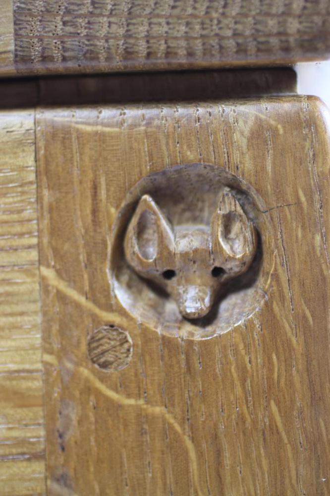 A MALCOLM PIPES ADZED OAK BOX of oblong form, the hinged lid centred by a carved Yorkshire Rose, - Image 3 of 5