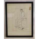 PHILIP NAVIASKY (1894-1983), "The Almanack Seller", pencil drawing, signed, inscribed and dated