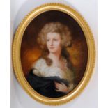 EMILY EYRES (c.1850-c.1910), Portraits of 18th Century Aristocratic Ladies, set of three oval