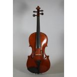 AN ENGLISH VIOLIN, labelled Stanton Willis Bates, Halifax 1923, with a 14" two piece back,