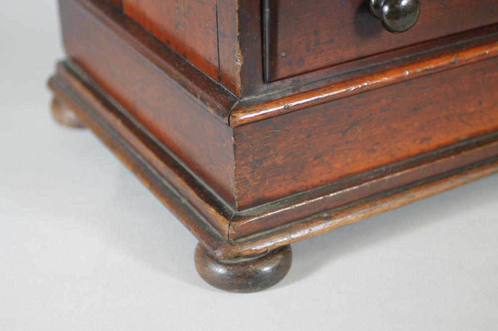 A VICTORIAN MAHOGANY MINIATURE CHEST of two short and three long drawers with turned wood handles, - Image 2 of 4