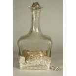 A DUTCH CLEAR GLASS DECANTER AND STOPPER, maker Bertholdt Muller, London import marks 1897, the