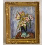 PIERRE CHAPUIS (French 1863-1942), Still Life with Flowers in a Vase, oil on board, signed,