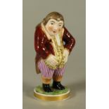 A STEVENSON & HANCOCK DERBY PORCELAIN FIGURE, c.1870, modelled as "The Laughing Philosopher",