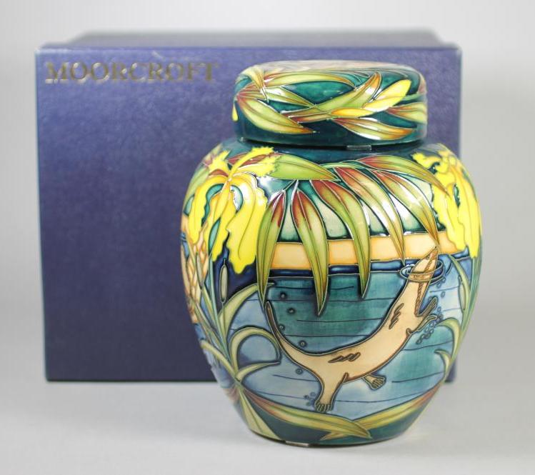 A MOORCROFT POTTERY LIMITED EDITION JAR AND COVER, 2004, of ovoid form, designed by Sian Leaper with