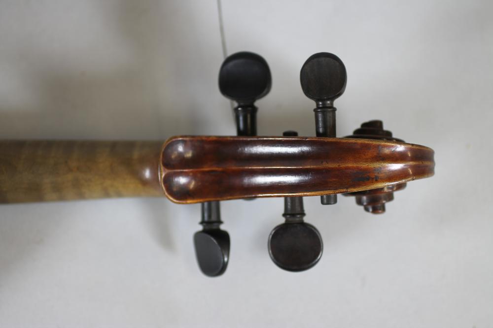 A FRENCH COPY OF AN ITALIAN VIOLIN, bears label Giovan Paolo Maggini, Brescia, 1672, with a 14 1/ - Image 9 of 11
