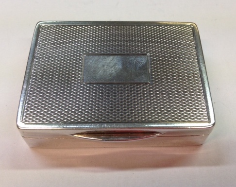 Engine turned silver snuff box B'ham 1926