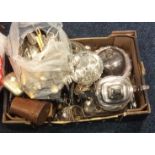 Large box lot plated ware