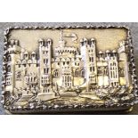 Windsor Castle top silver snuff box by Nathaniel Mills Birmingham 1837 in good condition