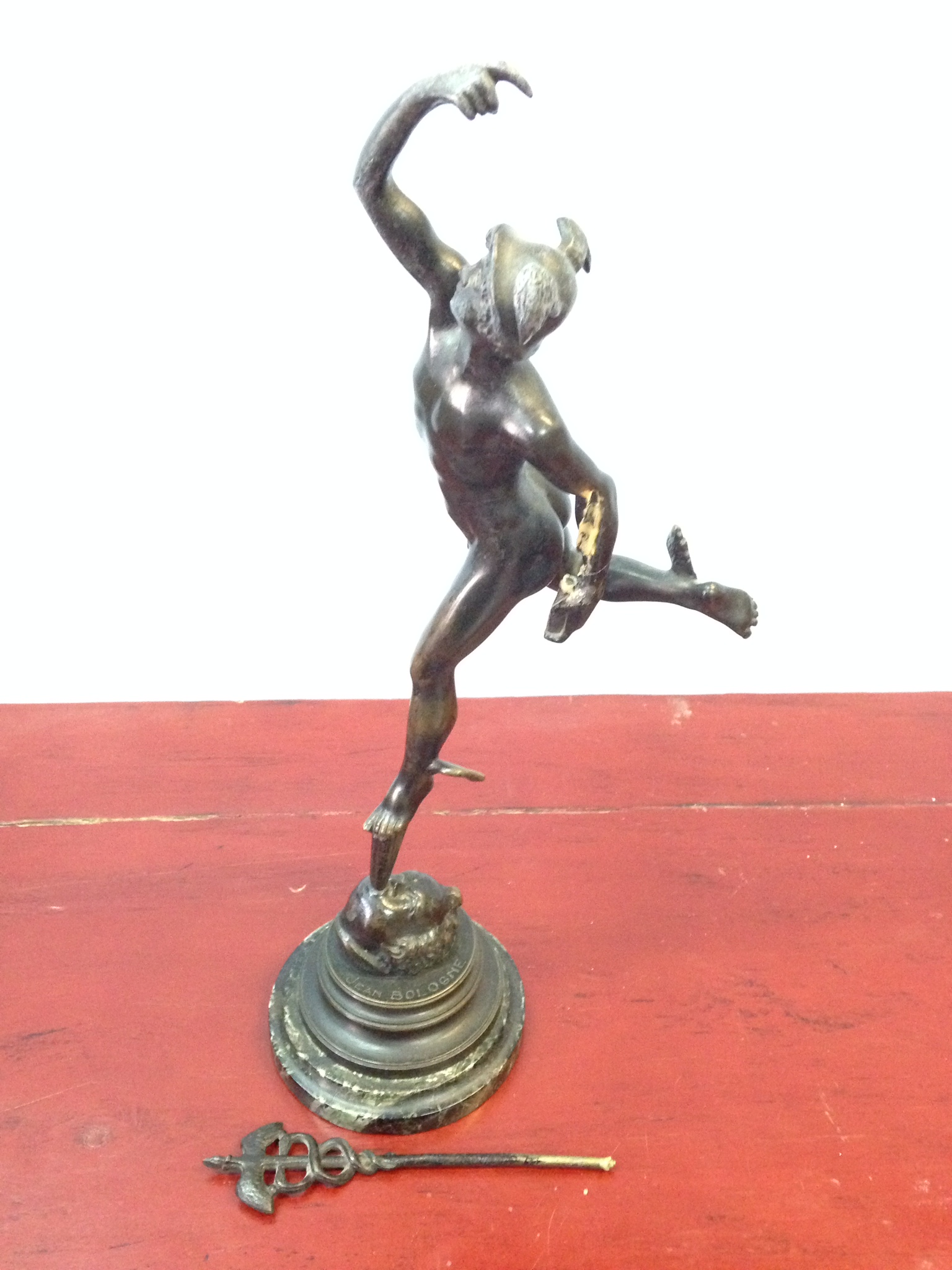 Bronze figure of Hermes the messenger of the Gods signed Jean Bologne