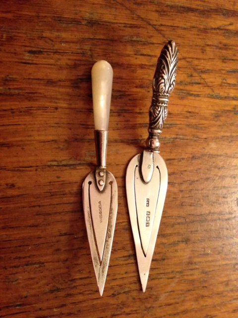 Two novelty silver bookmarks