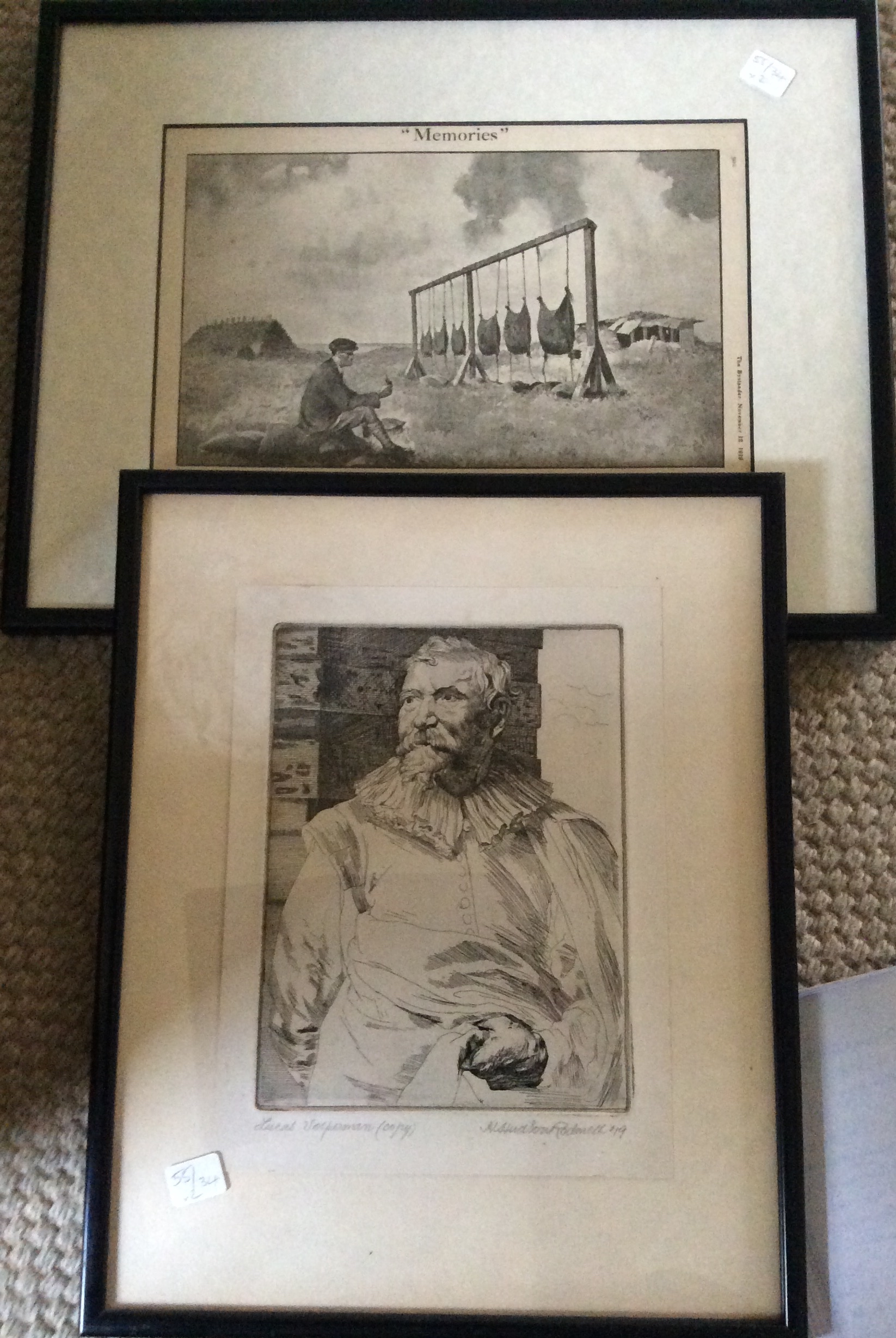 Two Harry Hudson Rodmell prints framed and glazed