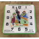 Jack and Jill pottery clock c1930