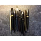 Nine vintage pens mainly Parker