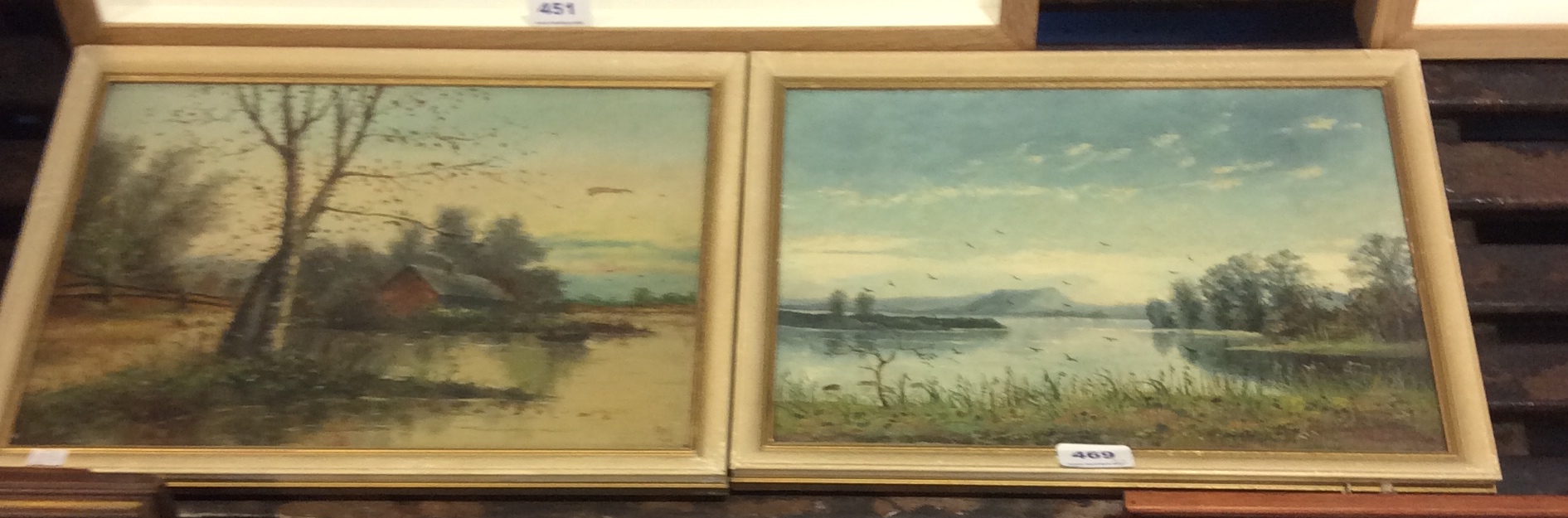 Pair oil on canvas landscapes by A W Keith