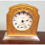 Enamelled silver miniature mantle clock by Chaumet Paris marked 935