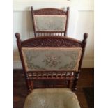 Pair fine quality Edwardian salon chairs by Collinson & Lock St. Bride St. London. Designed by