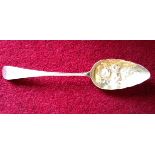 Georgian silver fruit spoon later embossed and engraved