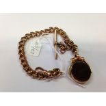 A 9ct gold chain and fob overall weight 29 gms