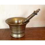 An 18th c mortar and pestle