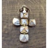 A 9ct gold and silver Masonic cross ball