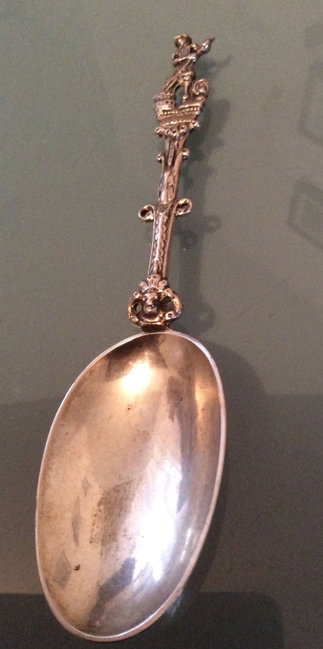 Continental embossed silver spoon