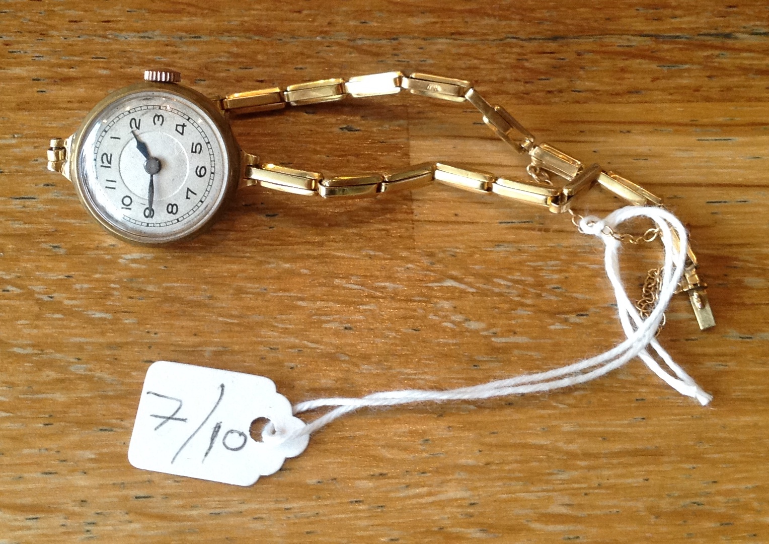 Ladies wrist watch with 14ct gold strap