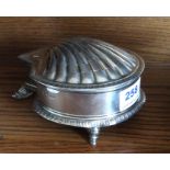 Fine quality silver inkstand by Robert Garrad 1876 in the form of a James 1st spice box on four