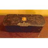 A 19th c gold mounted papier mache snuff box