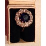 Good period sapphire and diamond ladies ring