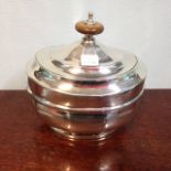 Birmingham silver oval tea caddy 1905