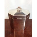 Birmingham silver octagonal tea caddy 1915