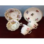 Daniel porcelain cup and saucer c1830 and Coalport felspar trio