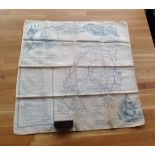 Ypres match box cover together with a commemorative silk handkerchief with map of South African Rep.