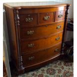 Large Victorian mahogany chest 3 over 3 drawers