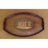 Sorrento marquetry oval tray by Gargiola of Sorrento founded in 1868