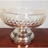 Silver and cut glass dish