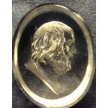 Fine quality rock crystal intaglio a man's head