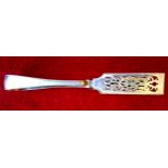 Fine quality asparagus servers with finely pierced blades London 1863 by Messrs. Eady