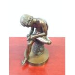 Good definition bronze "Spinario" after Rodin, a boy with a thorn in his foot.