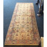 Oriental hand knotted runner brown hues 2.7 x 9.1 m