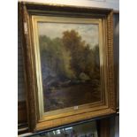 Oil on canvas landscape signed and dated A.Burton 1888, inscribed to the reverse, "On the Gynwyd