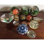 Collection of twelve various glass paperweights