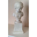 Mid 19th c Parian ware bust of a young child