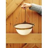 Milk glass bowl shaped light fitting 30 cms diameter.